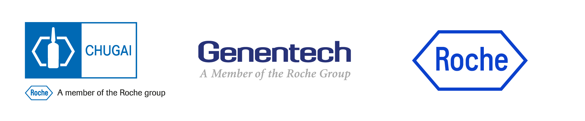 Logo Chugai, Logo Genentech, Logo Roche