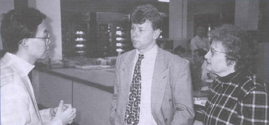 Brian O'Mahony and Dr. Carol Kasper at the Hong Kong Red Cross Blood Transfusion Service with Dr. Lin, Chief Executive