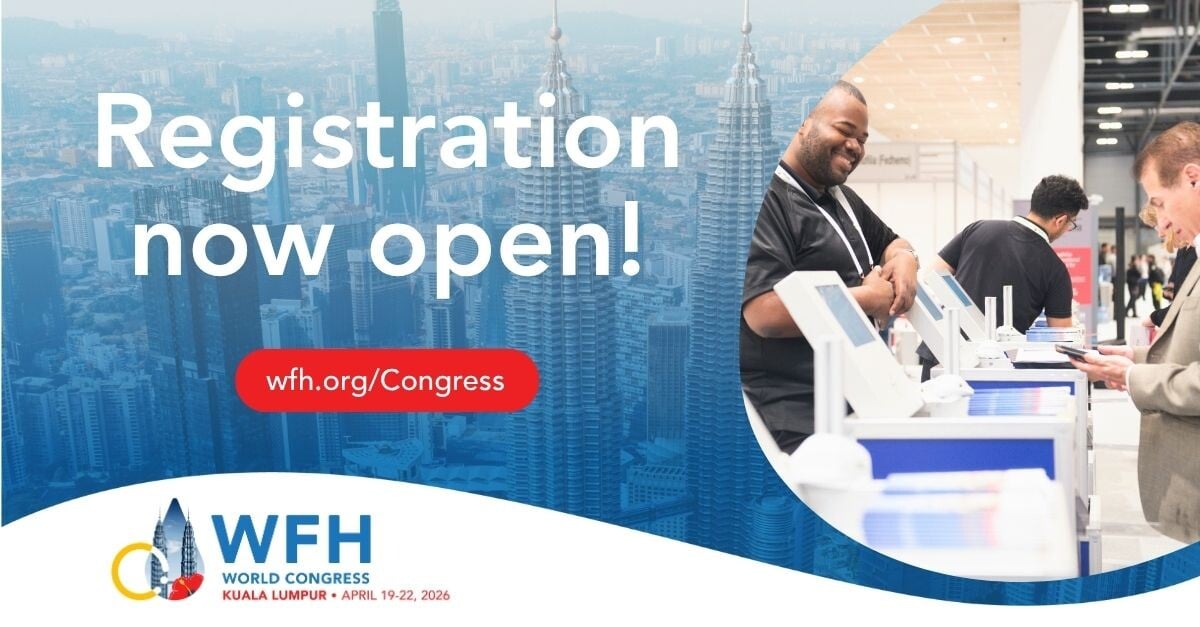 Registration is open: join us in Kuala Lumpur for the WFH 2026 World Congress!